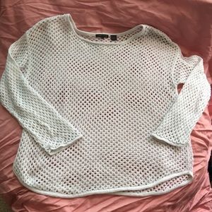 White with silver accent sweater.